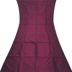 Vintage Burgundy 100%Pure Silk Handloom Sari Remnant 5YD Craft Fabric Silk Scrap