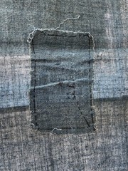 Antique Japanese BORO Light Indigo Kaya Mosquito Net Cotton Asagi Blue 82”