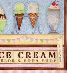 Ice Cream Sundae Parlor Whats The Scoop Cone Soda Food SPX Cotton Fabric PANEL