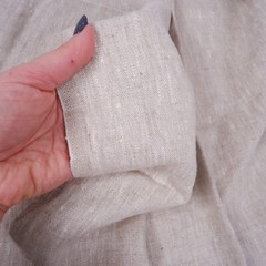 HEAVY Pure 100% LINEN – oatmeal – Natural Washed Fabric 240gsm European flax
