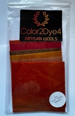 New Colors! Hand Dyed Wool -appliqué/rug/hook (6) 4.5″ Charm Sq; Tuscan Hue