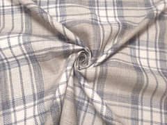 P Kaufmann KINTYRE NEWSPRINT Beige Gray Woven Plaid Designer Drapery Uph Fabric