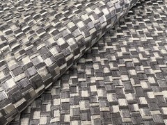 Zinc Textile All Over Square Embroidery Fabric- Hauberk Tungsten 1.75 yd Z528/02