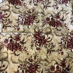 Vintage Classical Music By Jeffrey Marc Fabric 108” X 44” 3 Yds Maroon Floral