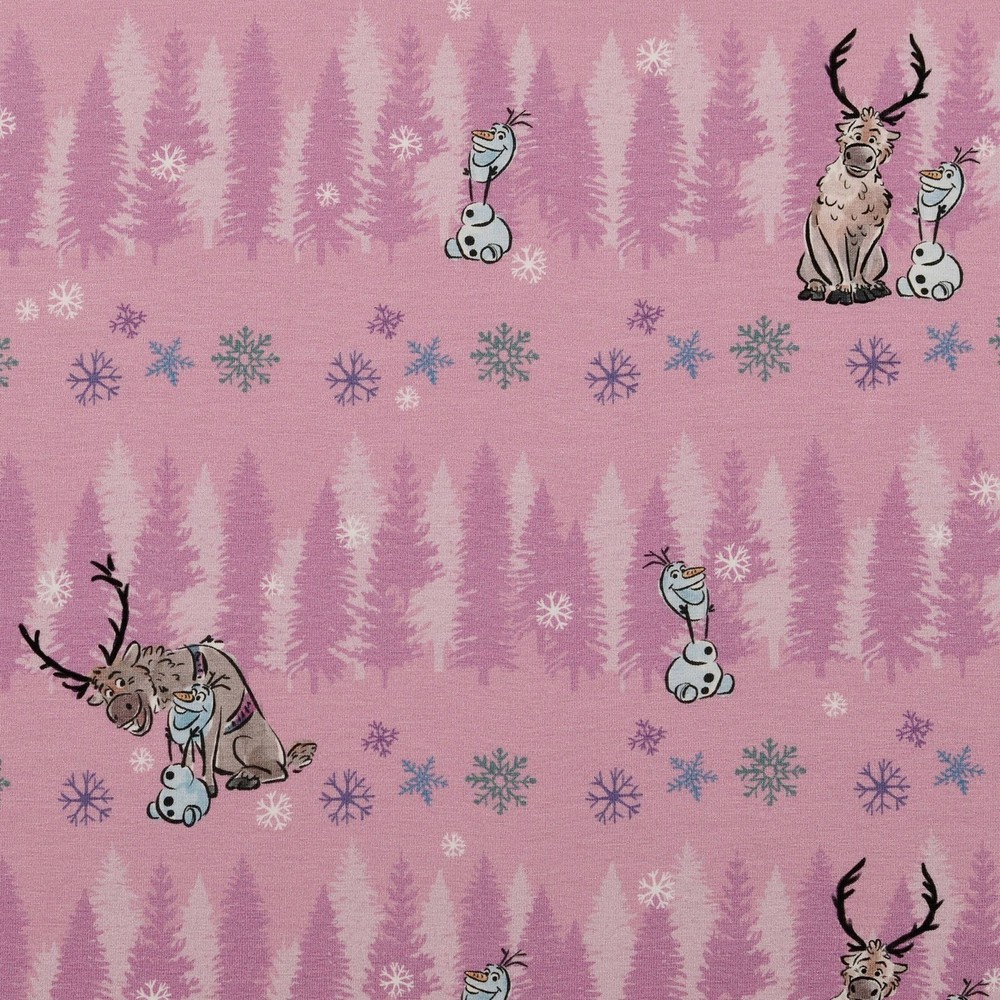 1m x 1.50m Frozen Elsa Cotton Jersey Pink Sold By The Metre