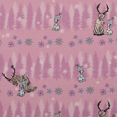 1m x 1.50m Frozen Elsa Cotton Jersey Pink Sold By The Metre