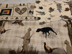 Outdoor Fishing Cabins Animals Hiking Boots Etc Cotton Quilt Remnants Fabric