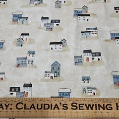 Sailors Rest BTY World Art Group P&B Textiles Fishing Village Building Beige