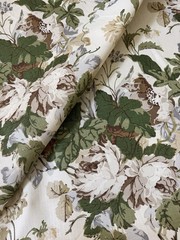 Lee Jofa Maisie Linen – Tan/Leaf Fabric 2 Yards