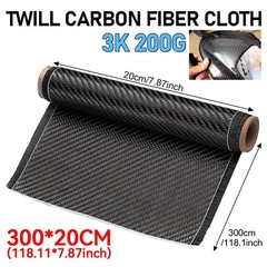 300cm Carbon Fiber Fabric Cloth Sheet Roll 2×2 Twill Weave 3K 200g For Car Decor