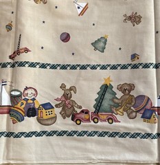 1995 Daisy Kingdom PAST & PRESENTS Christmas Tot Border Toys Beige 44” BTY