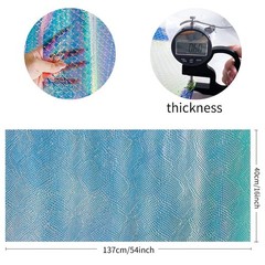 | Iridescent Transparent Embossed Vinyl Holographic Blue Clear PVC Vinyl Craf…