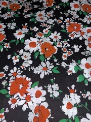 Marcus Brothers Textiles Floral Cotton Fabric Vtg. 1.25 Yds 44” Wide Brown