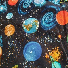 Space Planet Galaxy Fabric 1 Yard X 44″ Cotton Solar System Stars Novelty