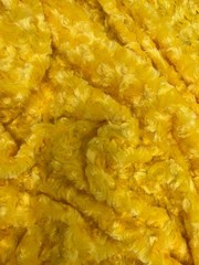 Ruth YELLOW Cuddle Minky Rosette Soft Faux Fur Fabric by the Yard – 10083