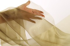 Green Crystal Organza Fabric by the Yard, Sheer Organza for Dresses and Decor