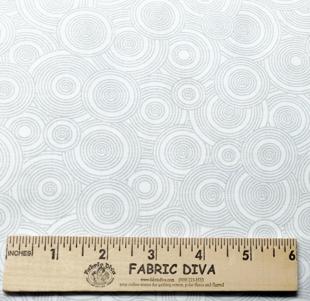 Tonal Circles Low Volume White on White 100% cotton BTHY by the half yard