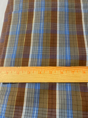 Woven plaid cotton(gingham weight fabric) with gold metallic stripe1 yd 13″x 44″