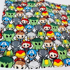 MARVEL KAWAII CHARACTER AVENGERS SUPERHEROES QUILTING COTTON FABRIC 43×18