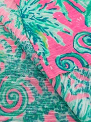Lilly Pulitzer Slub Cotton Prosecco Pink Hanging Around 1,66 yds (60″x58¨) DFCT