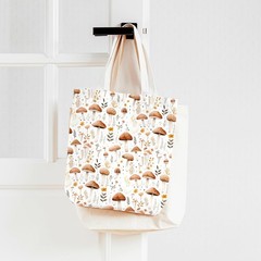 32 Pcs Mushroom Fabric Squares Forest Plants Cotton Fabric Bundles Small Mush…