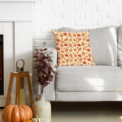 JarThenaAMCS 12 Pcs Fall Cotton Fabric Bundles Orange Pumpkin Leaves Plaid Fa…