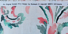 Richloom Cotton Scroll Print Fabric 61″ long, 45″ wide Cream Teal Coral