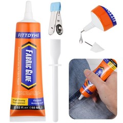 FITTDYHE Fabric Glue Permanent, 60 ML Washable Clear Clothing 60ML,