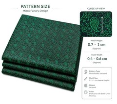Bottle Green Paisley Jacquard Brocade Fabric Polyester Satin Weave by the yard