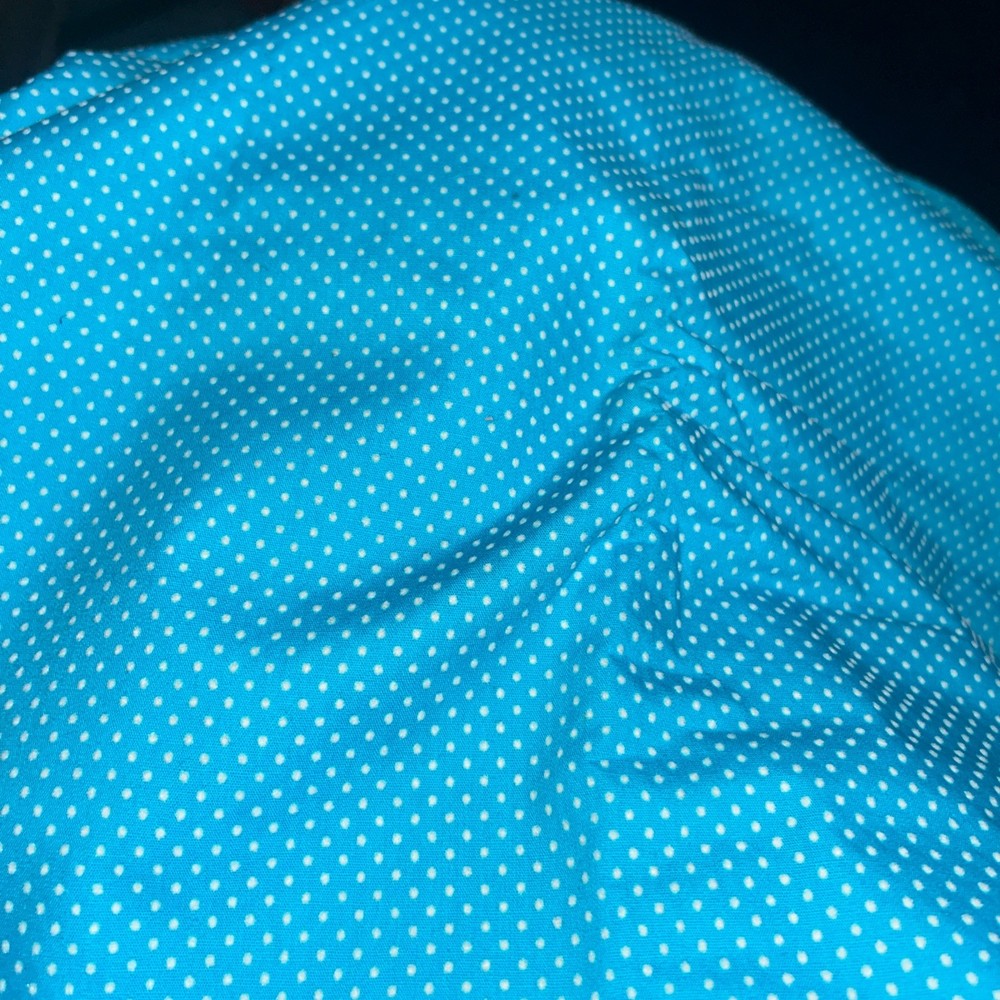 Vintage Flocked Teal Swiss Dot Textured Fabric 45”x 36″