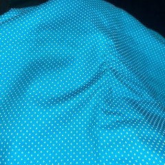 Vintage Flocked Teal Swiss Dot Textured Fabric 45”x 36″