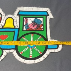 Vintage Spring Mills Animal Train Set Fabric Panel Cut n Sew Zoo Pillow 5671 MCM
