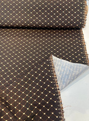 Heritage Brown Gold Diamond Honeycomb Backed Upholstery Fabric by the yard