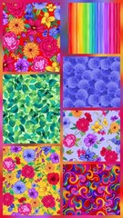 Timeless Treasures Living Color Bright Rainbow Swirls Cotton Fabric by the Yard