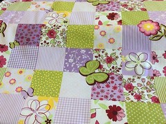 FABRIC FINDERS #815 PATCHWORK W/ FLOWERS & BUTTERFLIES-60″ WIDE-COTTON–1 YARD