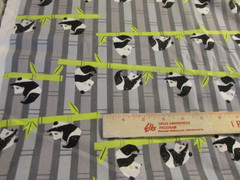 1 yard 30″ x 44″ Quilting Sewing Fabric Joann Exclusive Gray Panda Bears Bamboo