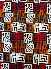 African Ankara Wax Print,100% Cotton, Sell by 6 Yards-Red White Black Brown