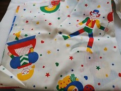 Vintage Whimsical Baby Child Theme Colorful Fabric Pieces Lot 9 Crafts Quilting