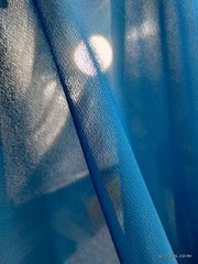 Vintage Teal Open Weave Mock Linen Fabric Heavy Acrylic Polyester Moss Crepe 6Yd