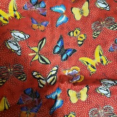 Patty Reed Designs Red Butterfly Sparkly Sewing Fabric 2011 Crafts 161 x 44 in