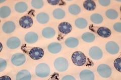 Sewing Fabric quilt Cotton quilting 1/2 Yd Light Blue Hot Air Balloons polka dot
