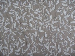 ZOFFANY CURTAIN FABRIC DESIGN “Leaf Trail” 3.7 METRES EMBROIDERED DESIGN LINEN