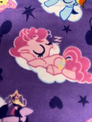 My Little Pony Sleeping Ponies Cotton Flannel Fabric On Purple 31” X 42”wide