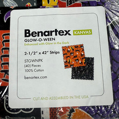 Glow-O-Ween Benartex Fabric 40 Jelly Roll Strips each 2.5″ x 42″ – Halloween