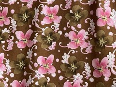 Tina Givens For Westminster Fibers #TG03 Hibiscus Pink And Brown Flowers 7 Yards