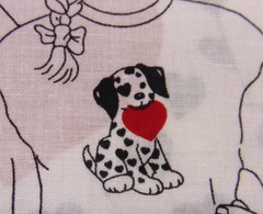Cotton Fabric Cut-Out Yes/No Red Heart Boxer Shorts S-M-L Puppy Dog Applique