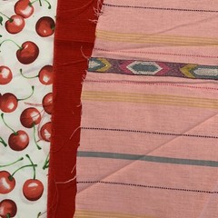 Pink With Embroidery Soft Cotton Southwestern Fabric 127×46”