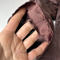Vintage Union Made Womens Coat Lining Salvaged Brown Satin Wool Textile READ
