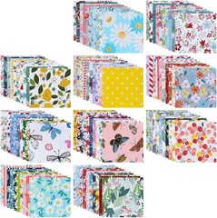 Pre-Cut 5″x5″ Multi-Color Floral Fabric Squares for Creative Quilting Projects