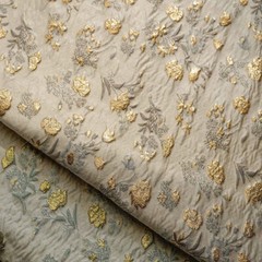1M Jacquard Gold Embossed Bubble Cloth Fabric Soft Elegant Skirt Dress Material